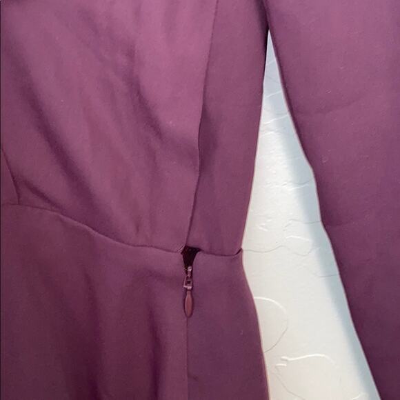 Babaton dark plum color long sleeve wrap dress - Picture 5 of 10